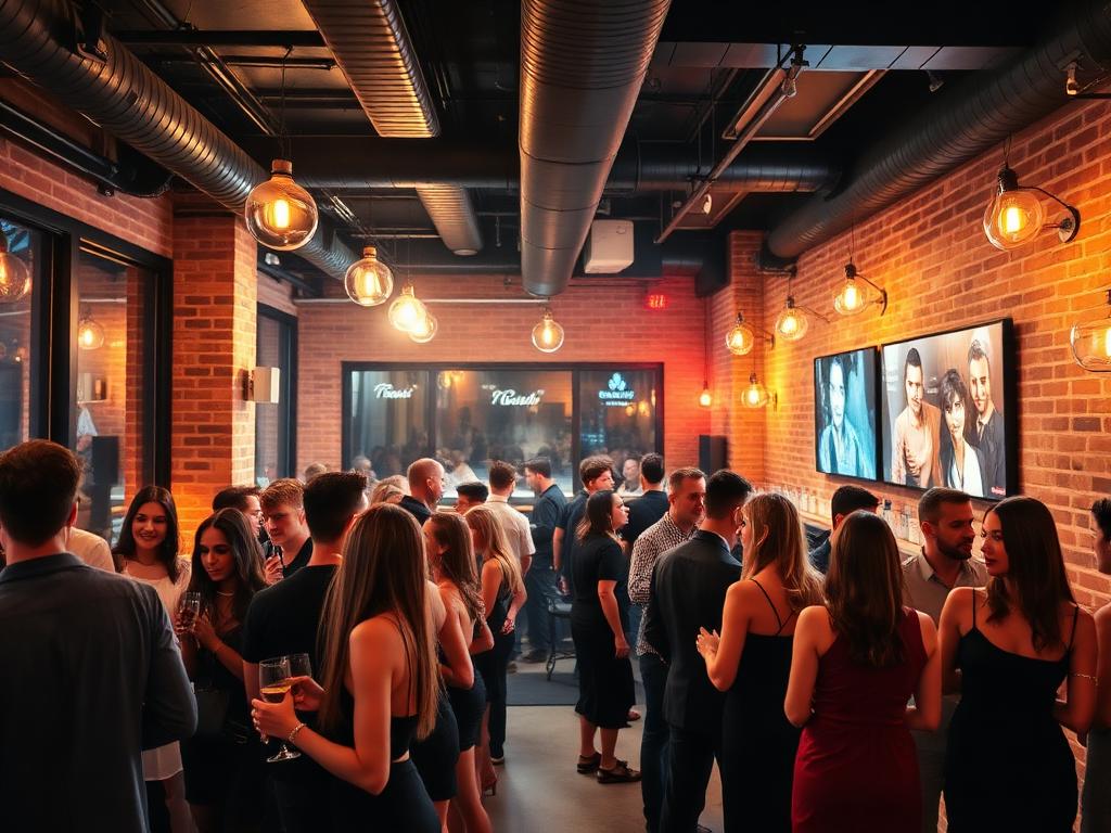 Lounge area at singles party